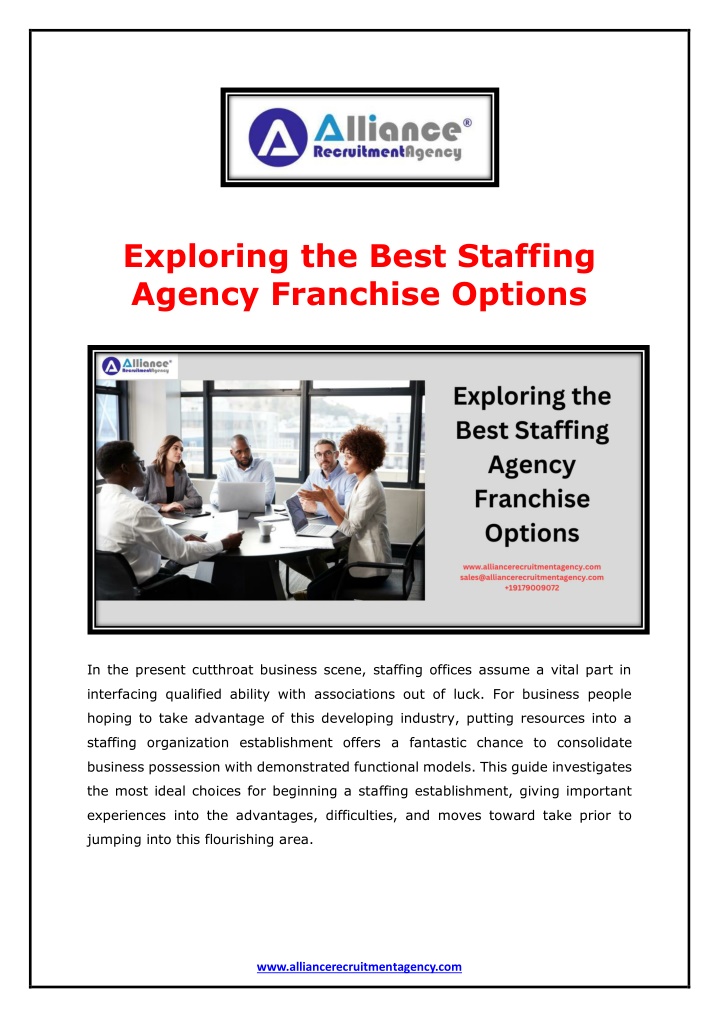 exploring the best staffing agency franchise