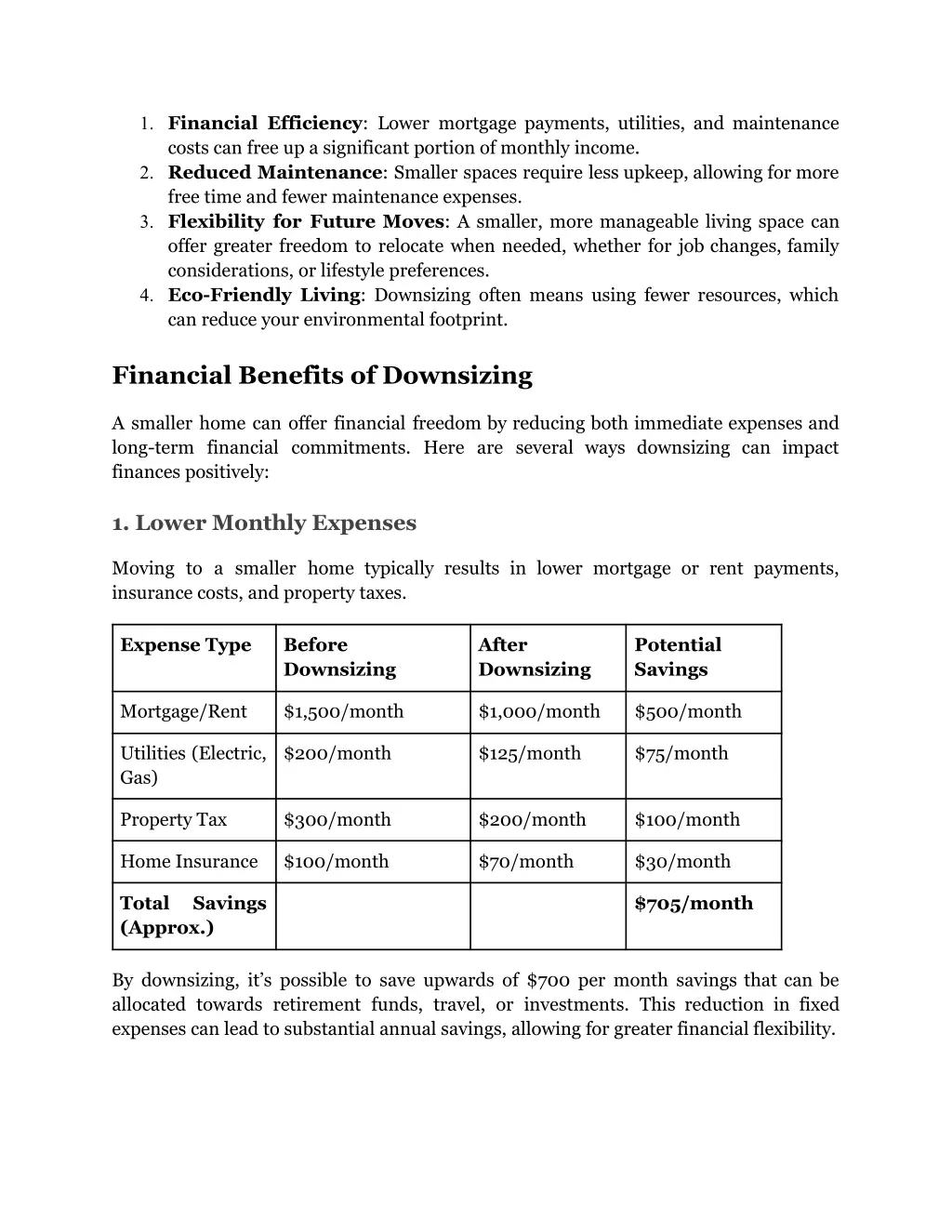 1 financial efficiency lower mortgage payments