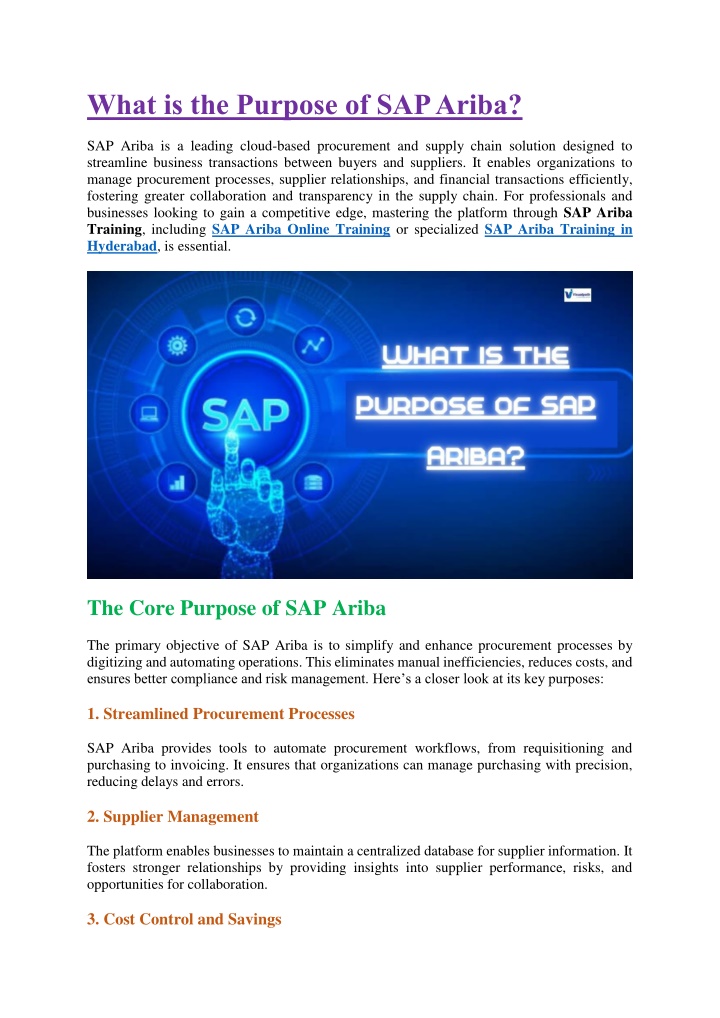 what is the purpose of sap ariba