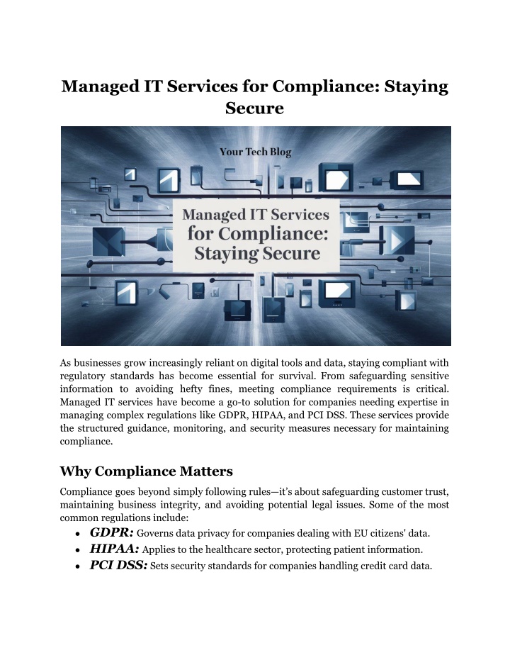 managed it services for compliance staying secure