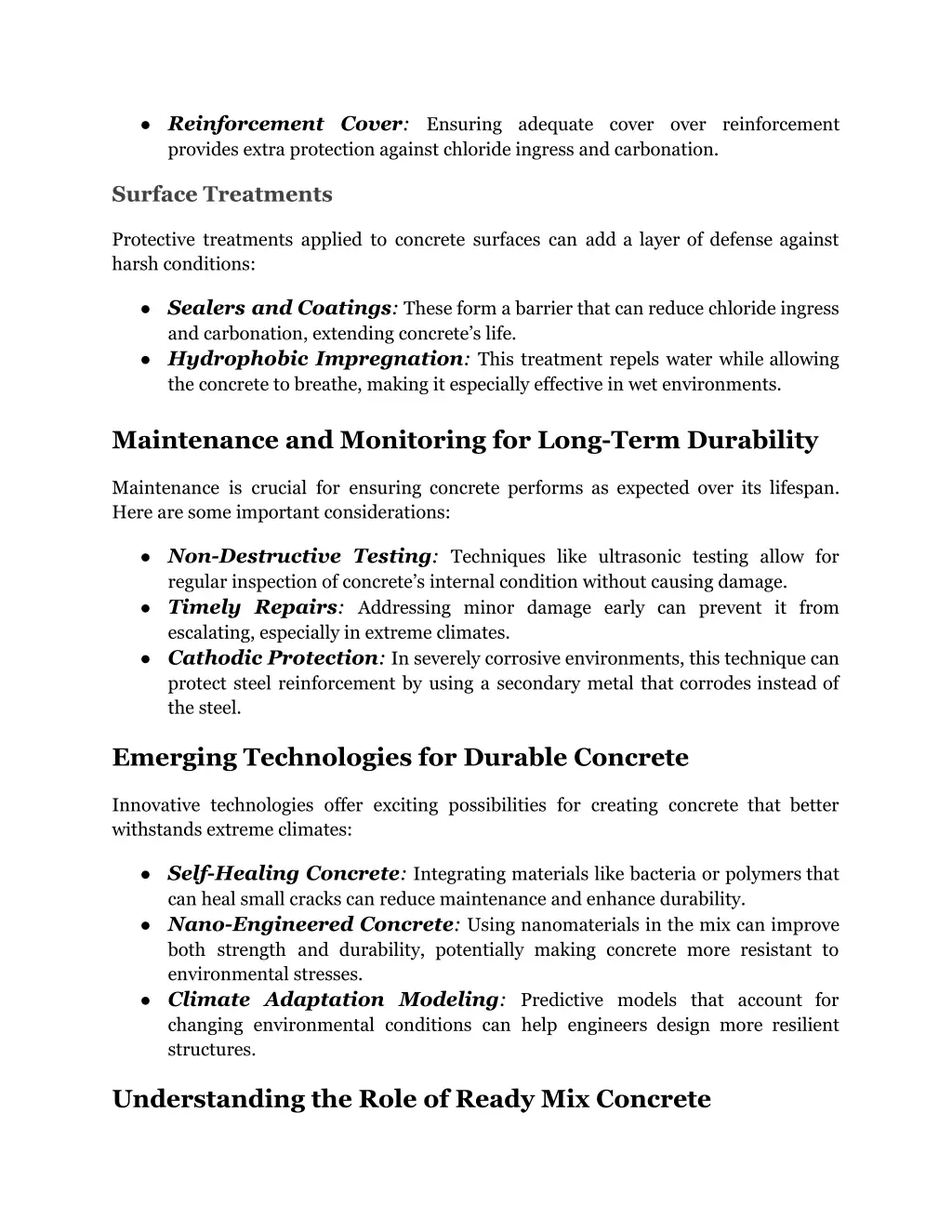 reinforcement cover ensuring adequate cover over