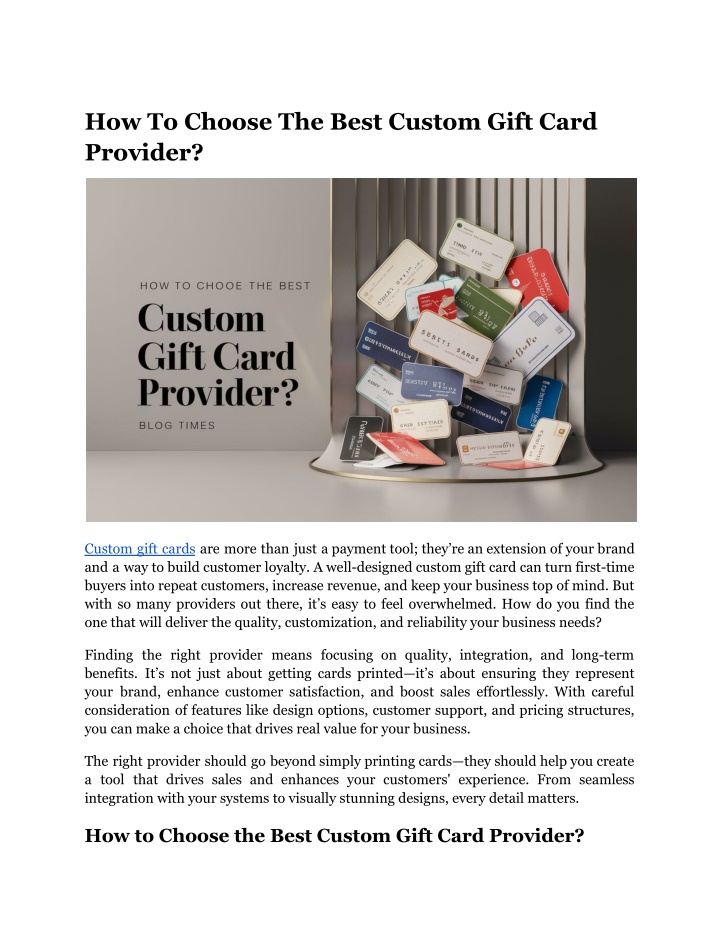 how to choose the best custom gift card provider