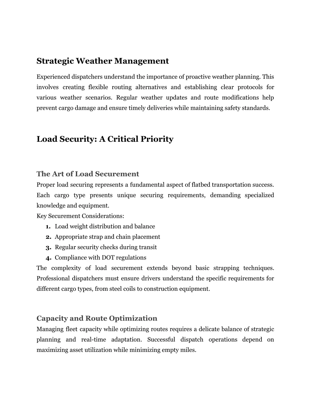 strategic weather management