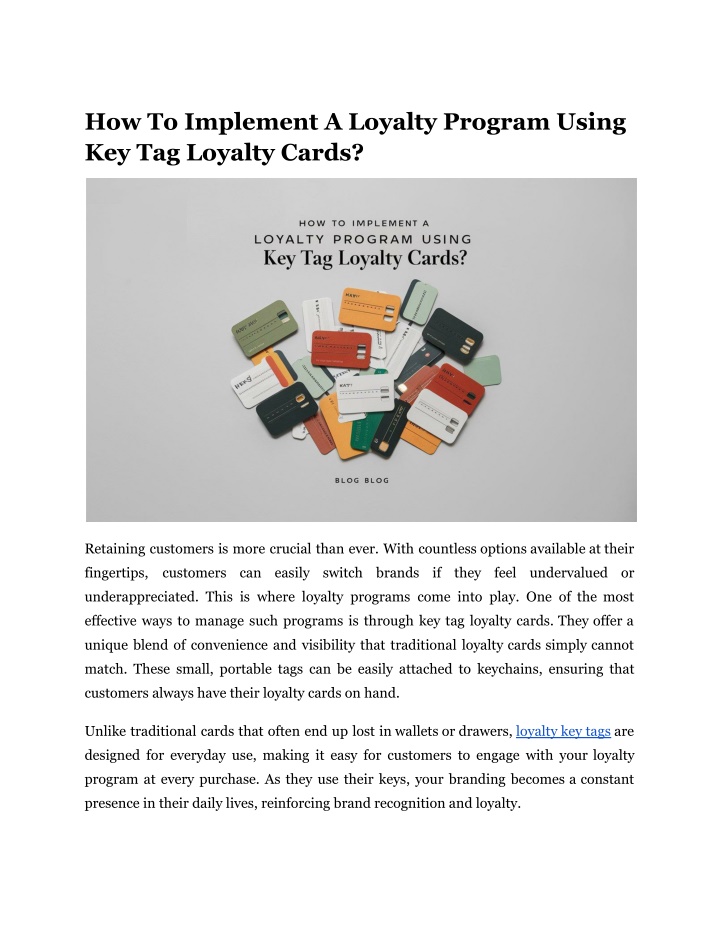 how to implement a loyalty program using