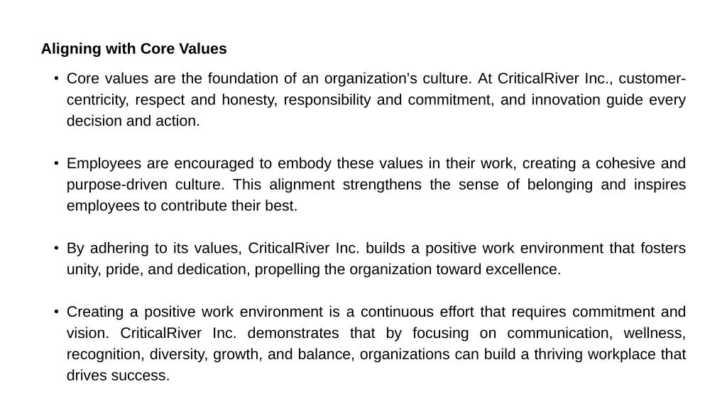 aligning with core values