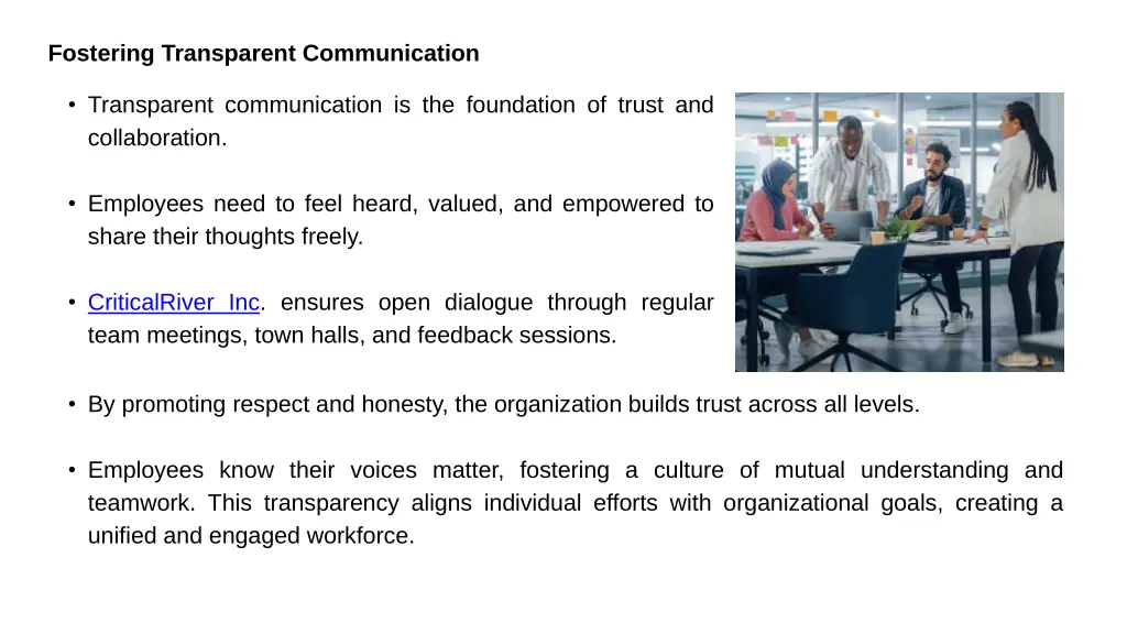 fostering transparent communication