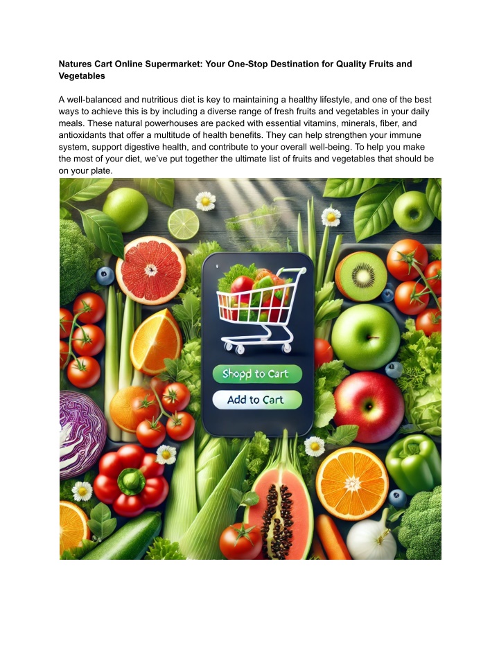 natures cart online supermarket your one stop