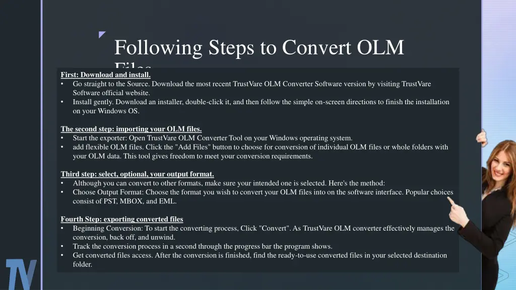 following steps to convert olm files first