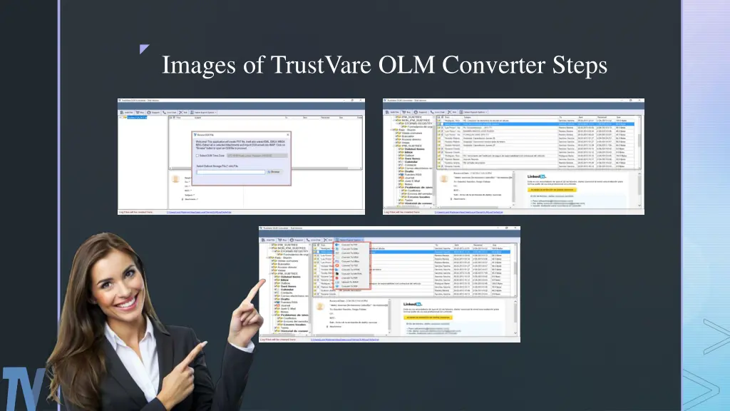 images of trustvare olm converter steps