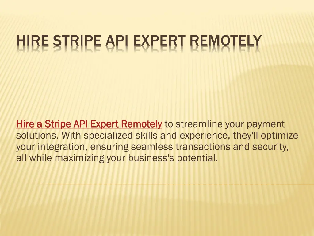 hire stripe api expert remotely