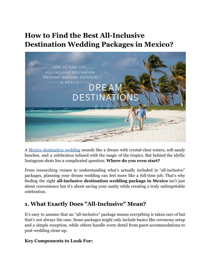 how to find the best all inclusive destination