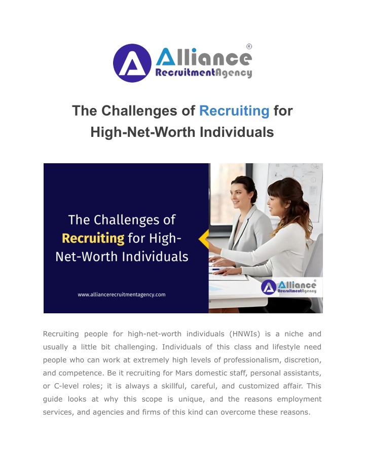 the challenges of recruiting for high net worth