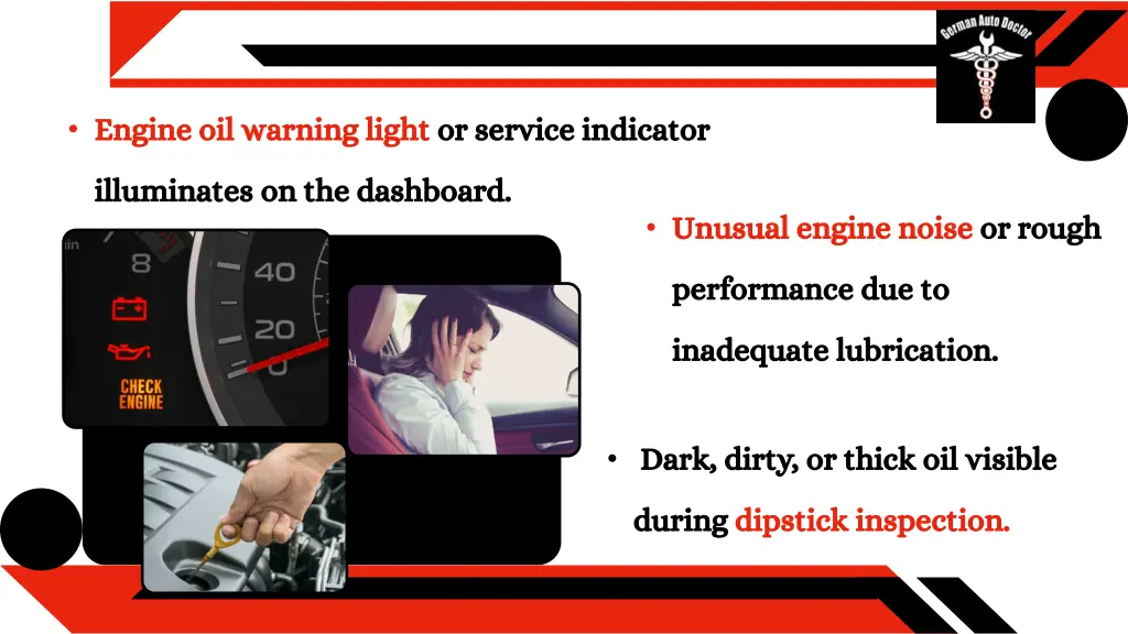 engine oil warning light or service indicator