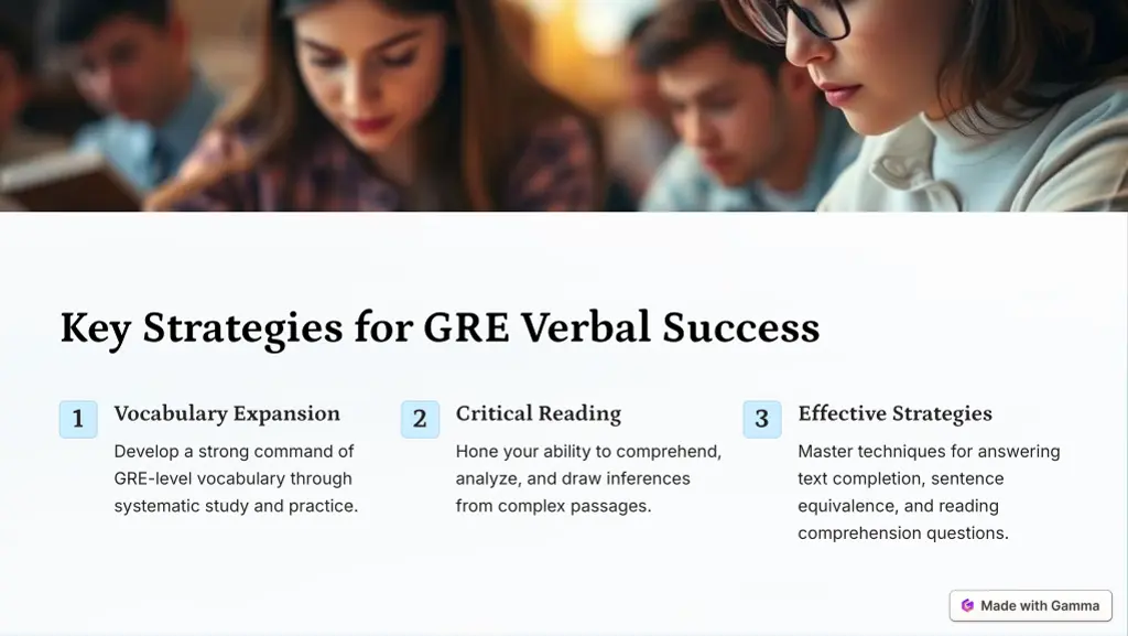 key strategies for gre verbal success