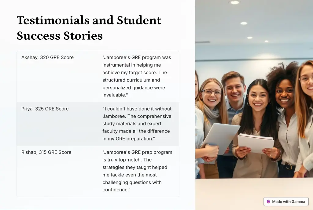 testimonials and student success stories