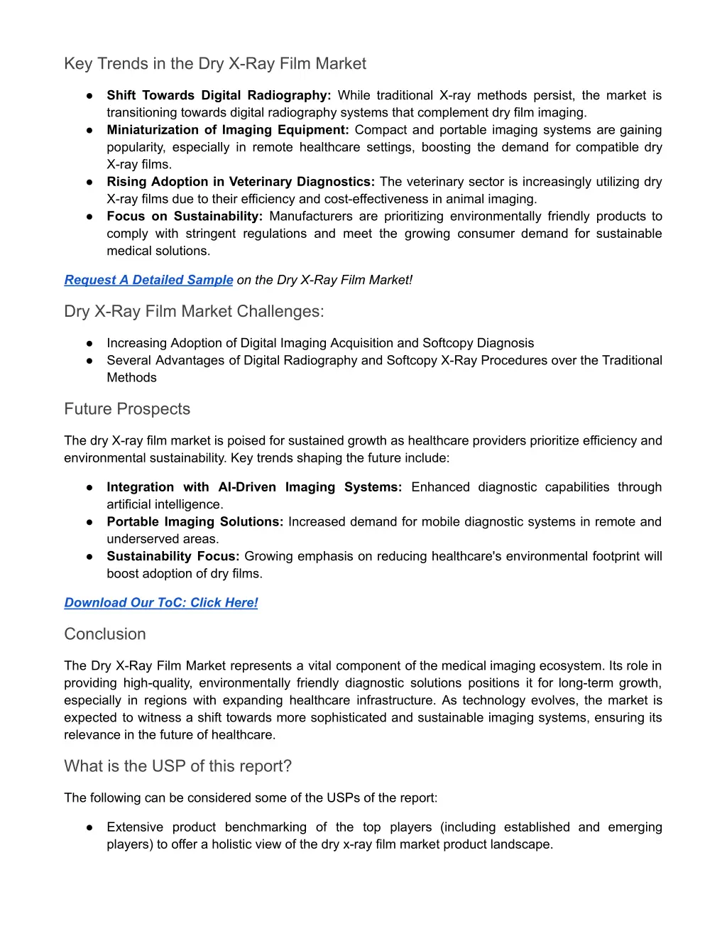 key trends in the dry x ray film market