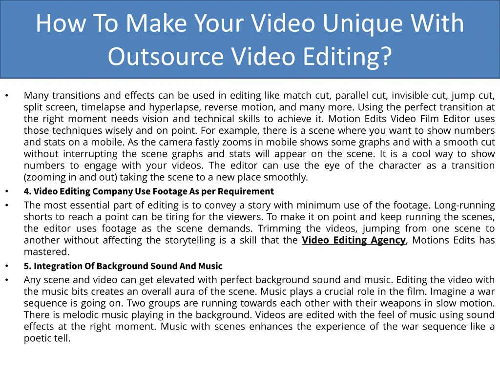 how to make your video unique with outsource 1