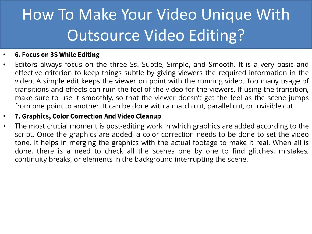 how to make your video unique with outsource 2