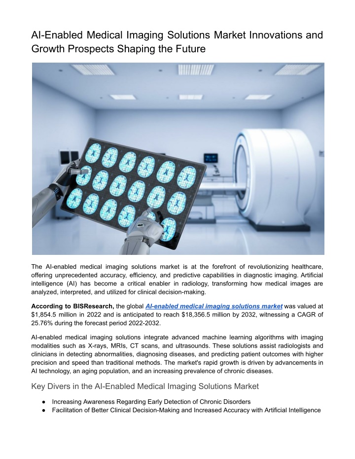 ai enabled medical imaging solutions market