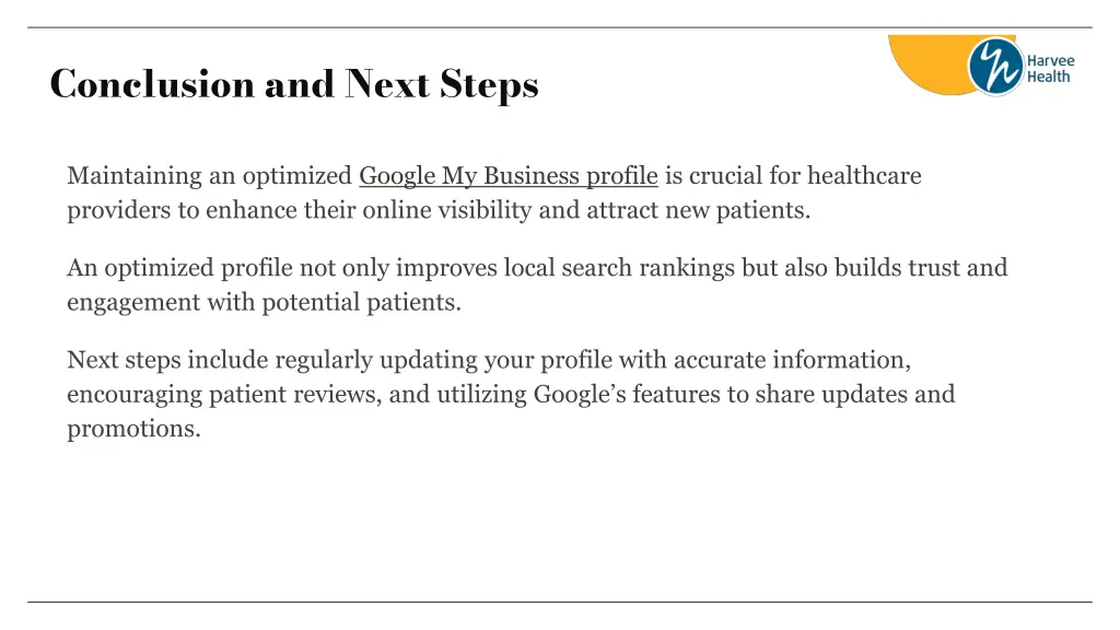 conclusion and next steps