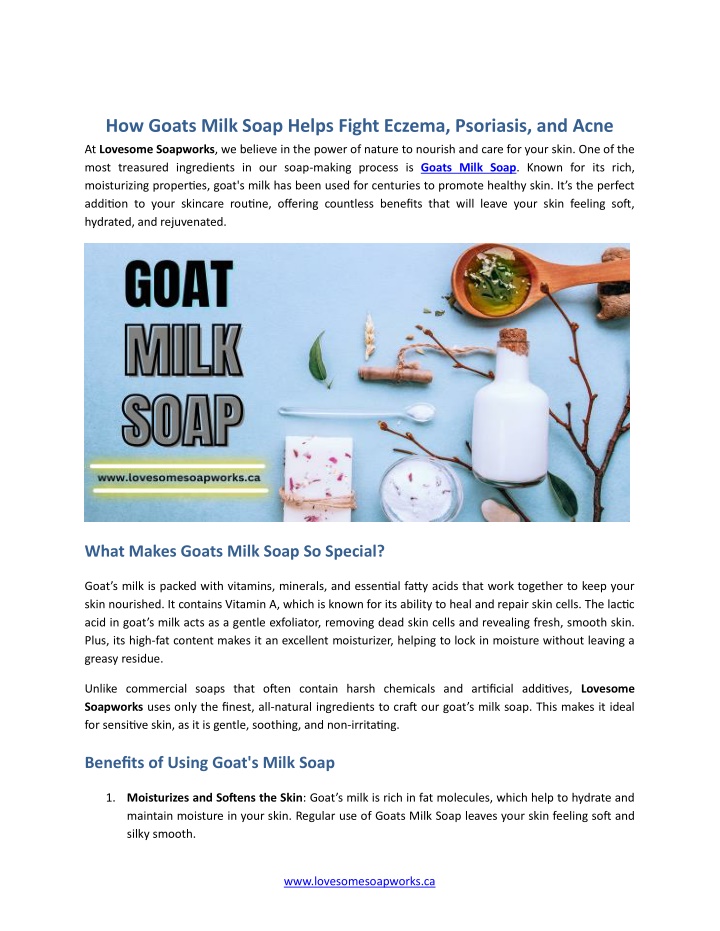 how goats milk soap helps fight eczema psoriasis