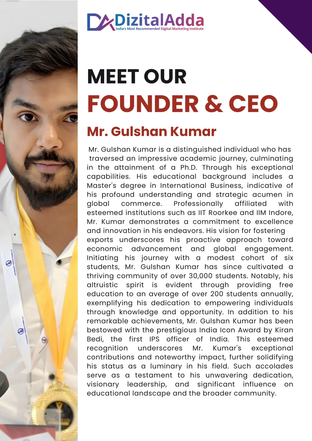 meet our founder ceo mr gulshan kumar