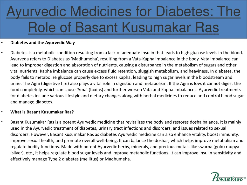 ayurvedic medicines for diabetes the role 1