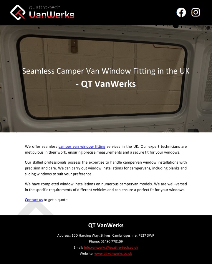 seamless camper van window fitting