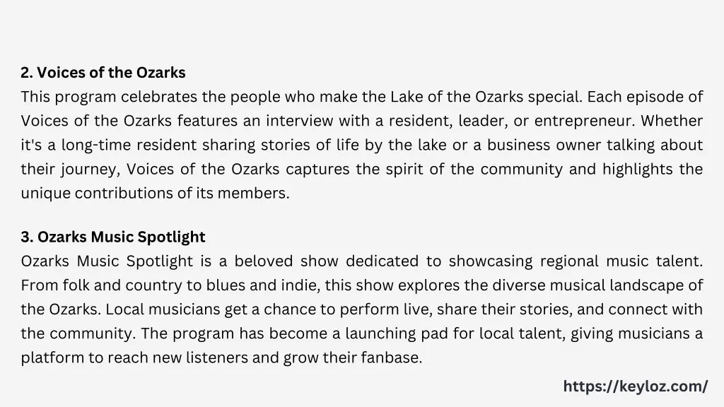 2 voices of the ozarks this program celebrates