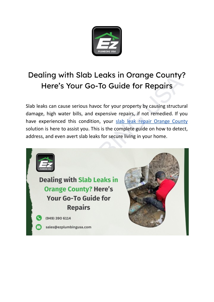 dealing with slab leaks in orange county here