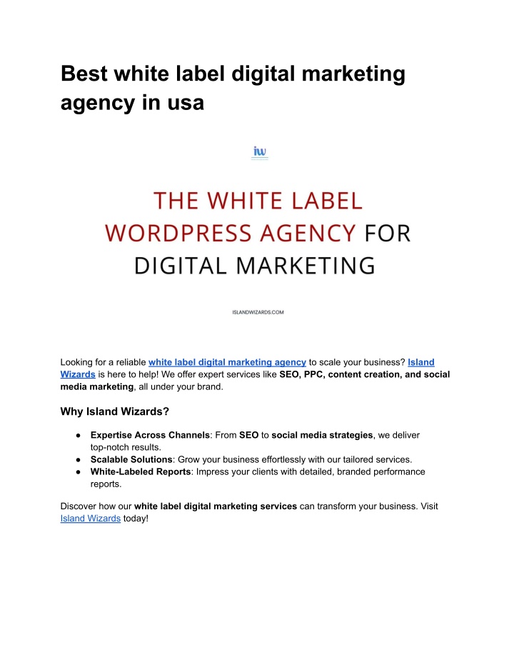 best white label digital marketing agency in usa