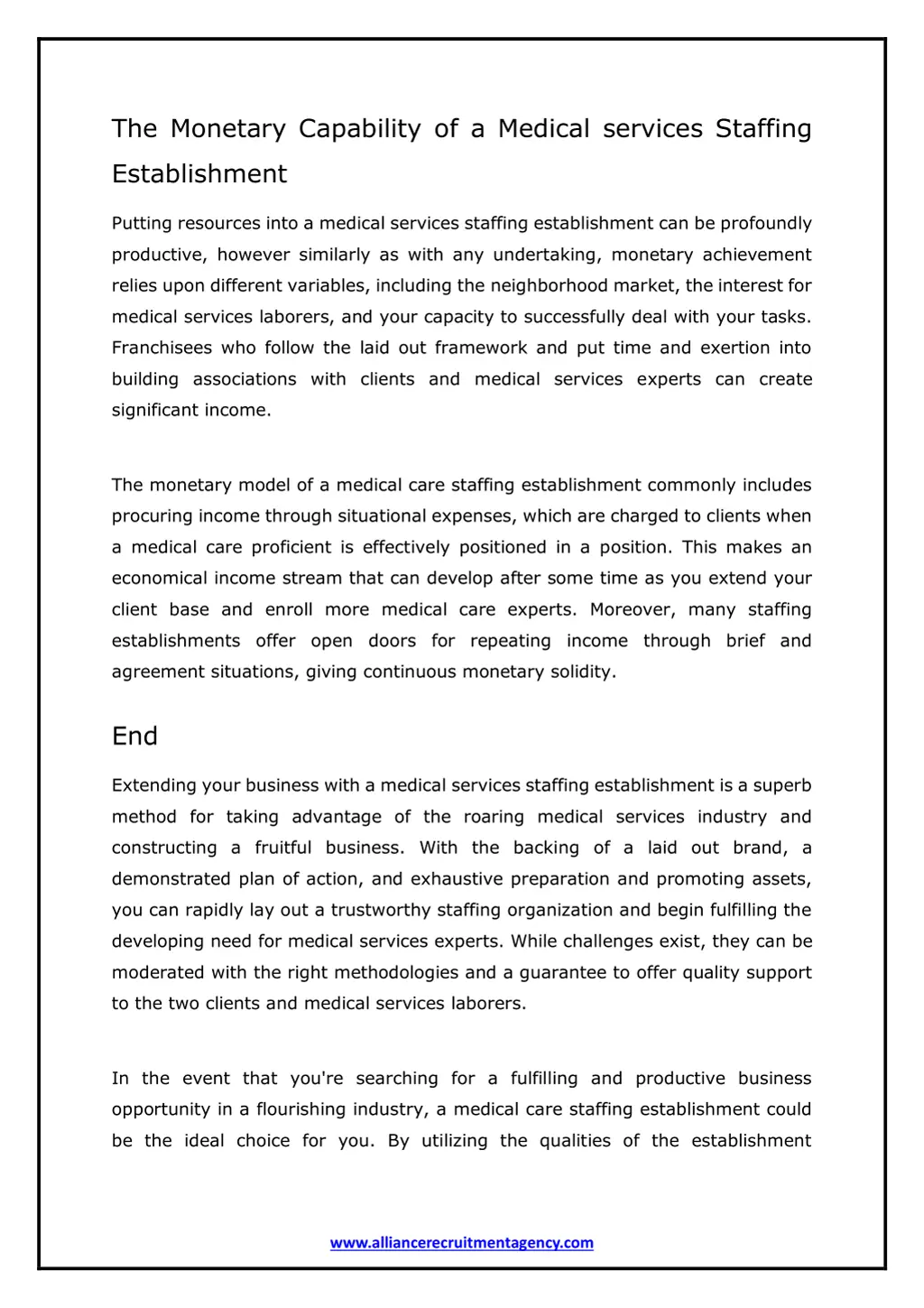 the monetary capability of a medical services