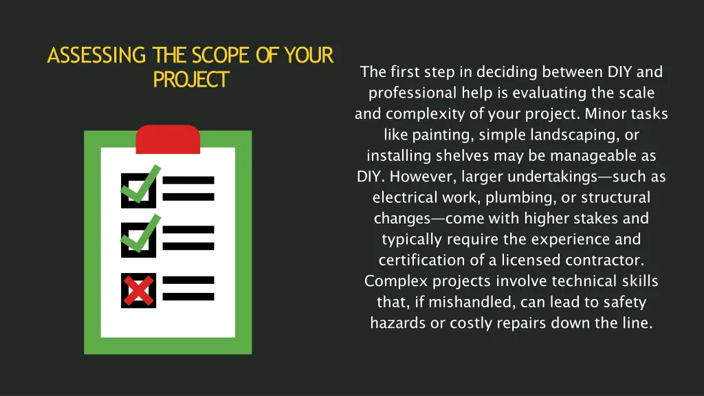 assessing the scope of your project