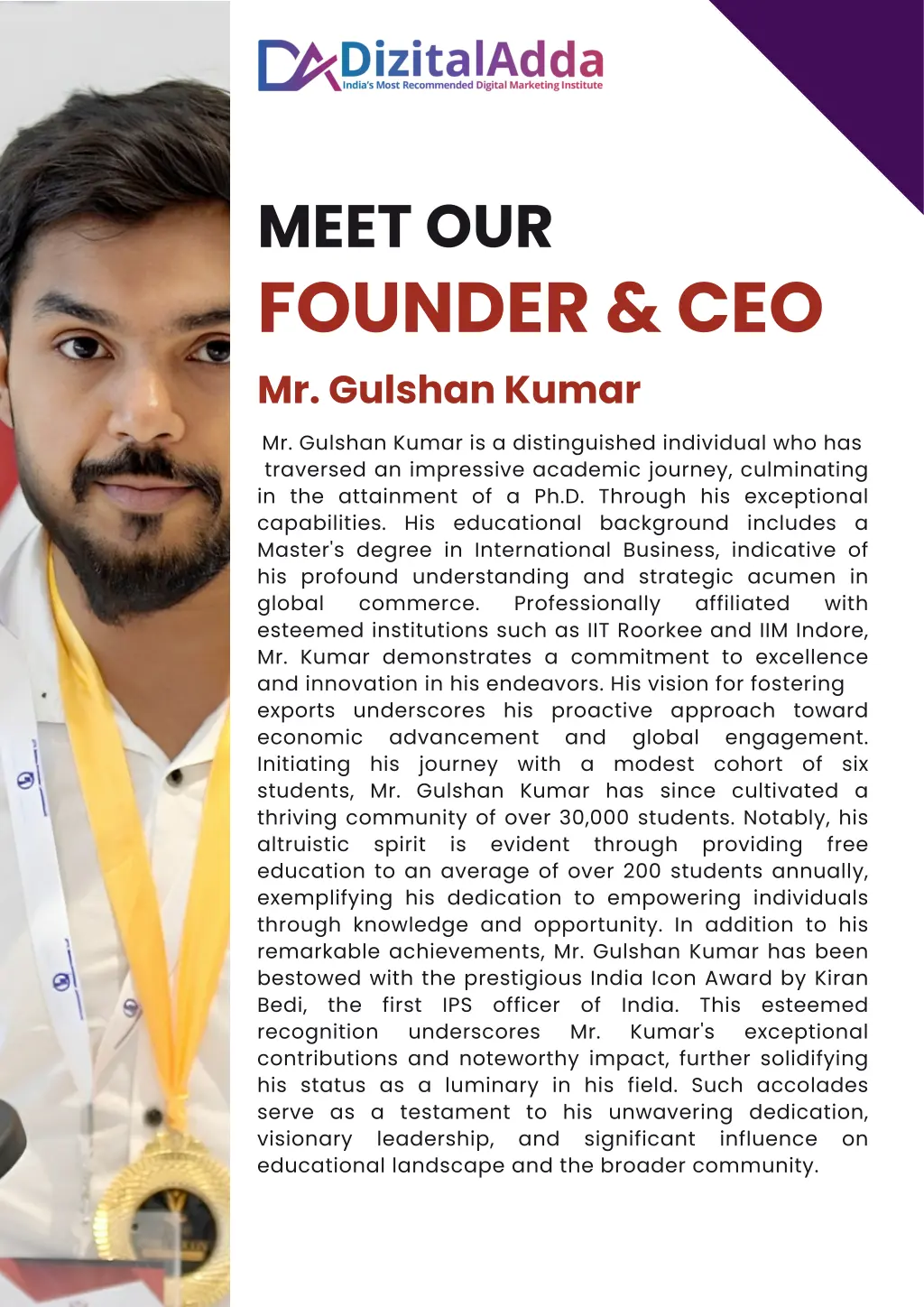 meet our founder ceo mr gulshan kumar