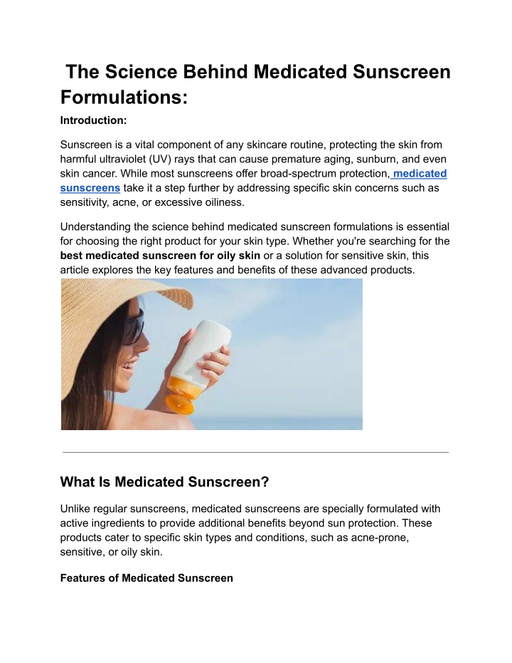 the science behind medicated sunscreen