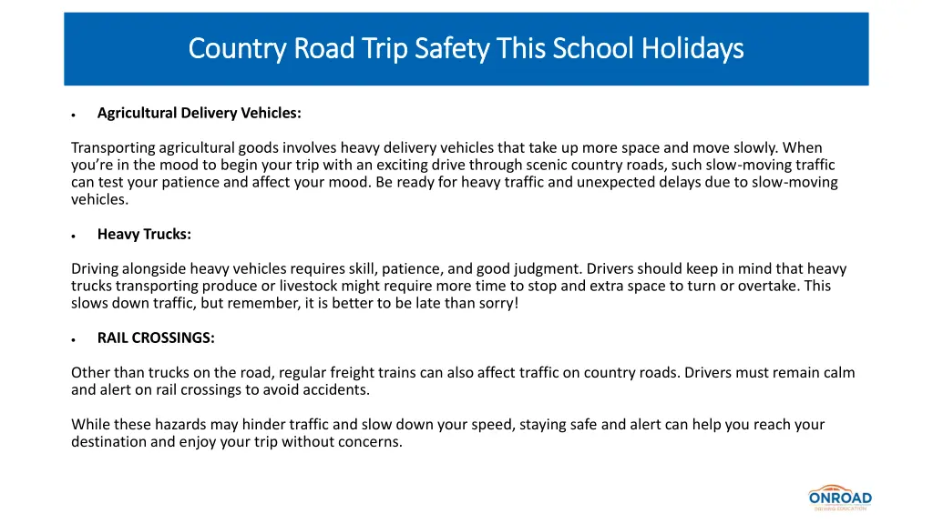 country road trip safety this school holidays 3