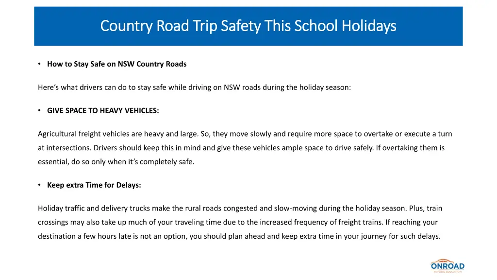 country road trip safety this school holidays 4