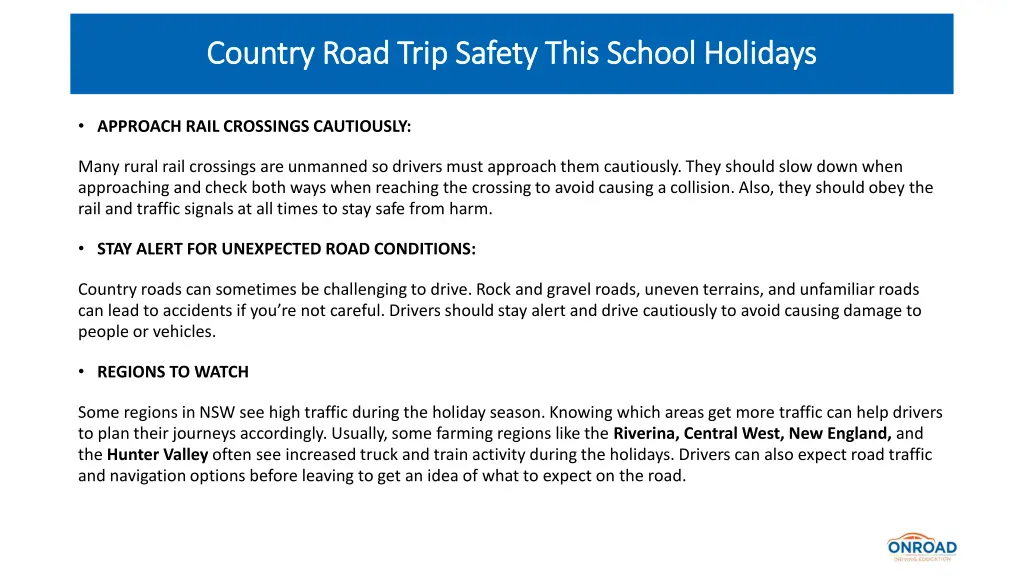 country road trip safety this school holidays 5