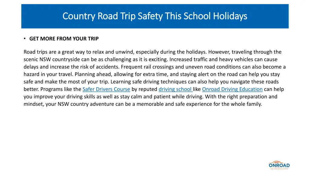 country road trip safety this school holidays 6