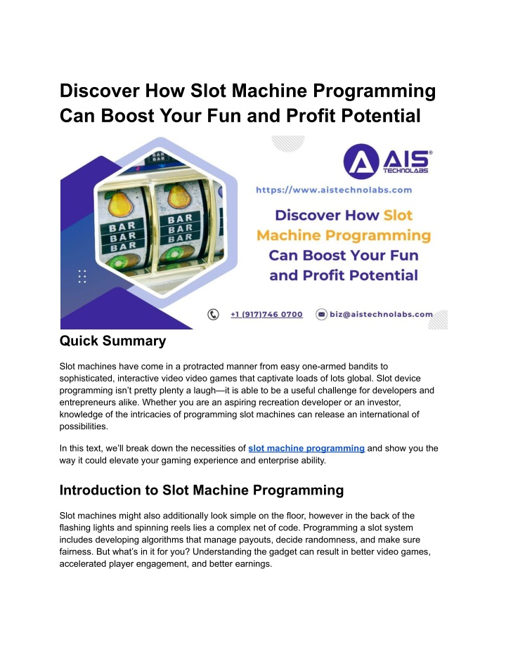 discover how slot machine programming can boost