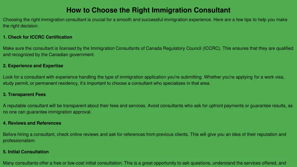 how to choose the right immigration consultant