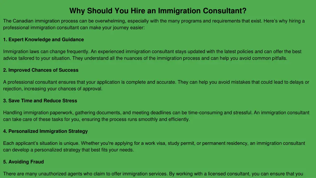 why should you hire an immigration consultant