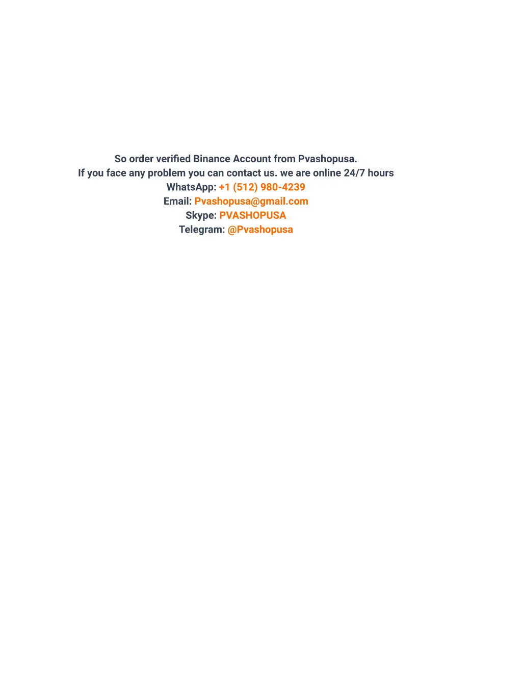so order verified binance account from pvashopusa