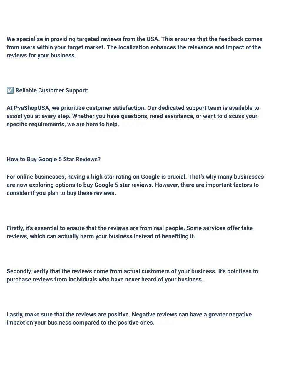 we specialize in providing targeted reviews from