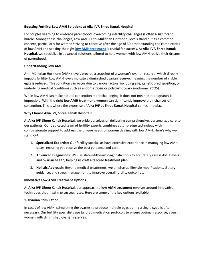 boosting fertility low amh solutions at alka