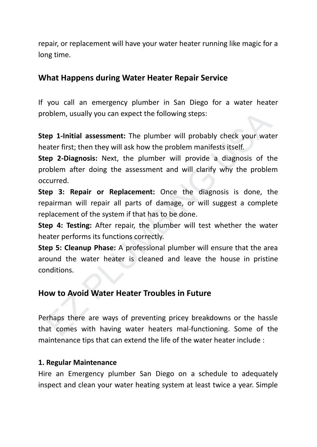 repair or replacement will have your water heater