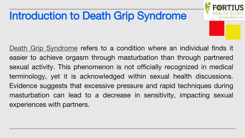 introduction to death grip syndrome introduction