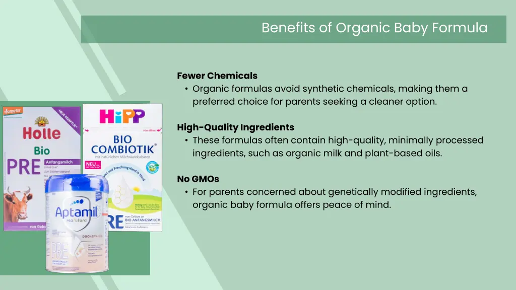 benefits of organic baby formula