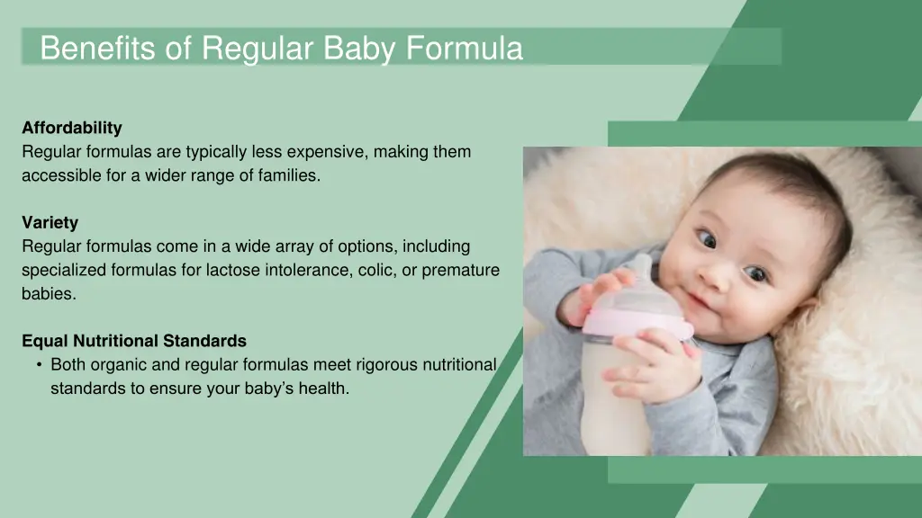 benefits of regular baby formula