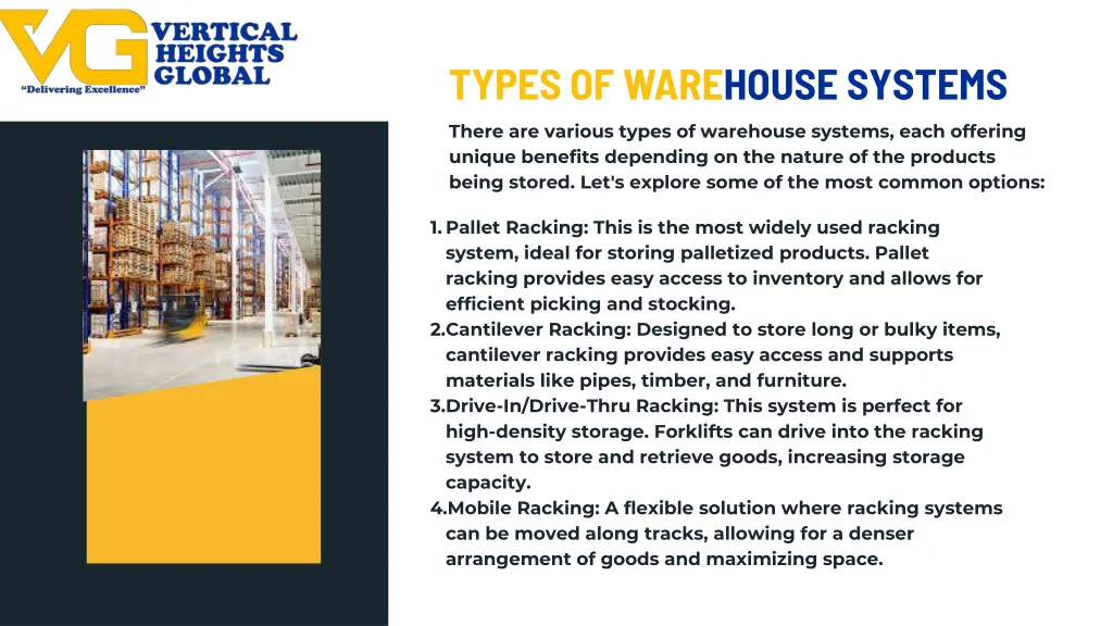 types of warehouse systems